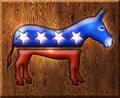 3D Democrat Donkey Diamond Wood Symbol