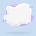 3d design of purple speech bubble message notification icon concept with dots