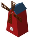 3D design for red windmill Royalty Free Stock Photo