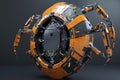 A 3D design of a shield with robotic arms that deploy when needed