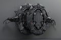 A 3D design of a shield with robotic arms that deploy when needed