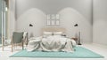 Small, modern sleeping room interior design in scandinavian style Royalty Free Stock Photo