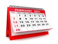 February 2021 Spiral Calendar isolated in white background. 3d render