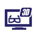 3D Desktop Glass Simpel Logo Icon Vector Ilustration Royalty Free Stock Photo
