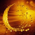 3D detailed illustration of a drop of water gold color.