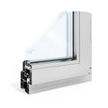 3d detailed window frame profile section Royalty Free Stock Photo