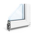 3d detailed window frame profile section Royalty Free Stock Photo