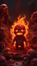 3D devil cartoon character illustration ai generated