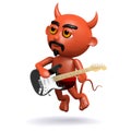 3d Devil plays electric guitar