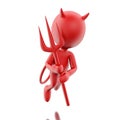 3D Devil with trident. Royalty Free Stock Photo