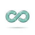 3D Devops software development operations infinity symbol. Realistic cartoon programmer administration system life cycle