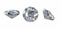 3D Diamond in three dimensions. Side view isolated white background. with clipping path Royalty Free Stock Photo