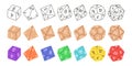 D8 D10 D12 D20 Dice for Board games, RPG dice set for table game vector Royalty Free Stock Photo