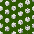 3d Dice Combinations Seamless Pattern Background Isometric View. Vector