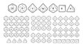 D4, D6, D8, D10, D12, and D20 Dice Icons for Boardgames With Numbers, Line Style