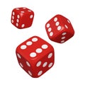 3d Dice. Realistic red craps. Casino and betting background. Vector Royalty Free Stock Photo