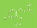 2,4-D 2,4-dichlorophenoxyacetic acid Agent Orange ingredient. Synthetic auxin plant hormone, used as pesticide and herbicide and
