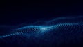 3D digital circular dynamic wave. Technology smart wave. Seamless flow digital structure. Cyber technology background. 3D