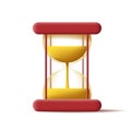 3d digital icon of sand clock, transparent glass Royalty Free Stock Photo