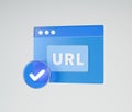 A 3D digital illustration of a web browser featuring a security checklist. Royalty Free Stock Photo