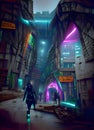 Cyberpunk City Alley