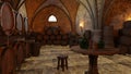 3D Rendering Medieval Cellar