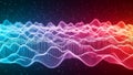 3D digital visualization of a vibrant sound wave or data stream in blue and red hues abstract technology Royalty Free Stock Photo