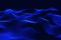 3D digital waves background with flowing particles