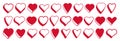 3D dimensional hearts vector icons or logos set, gift boxes on Valentine day, heart shaped buttons, graphic design elements