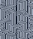 3D dimensional lined cubes seamless pattern, geometric endless texture with lines and boxes, architecture theme, black and white