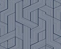 3D dimensional lined cubes seamless pattern, geometric endless texture with lines and boxes, architecture theme, black and white