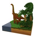 3d dinosaurs near the lake