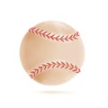 3D dirty baseball. White leather baseball with red stitching. Popular sports at university level competitions. 3D vector