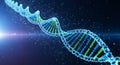 3D DNA Helix structure, genetic code, science and technology background, molecular biology, digital art Royalty Free Stock Photo
