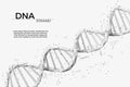 3d dna wireframe, medical innovation. Life gene science graphic, biology or chemistry, genetic abstract texture Royalty Free Stock Photo