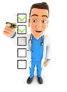 3d doctor checking check box