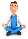 3d doctor doing yoga