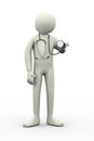 3d doctor with stethoscope auscultation