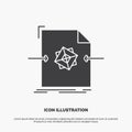 3d, document, file, object, processing Icon. glyph vector gray symbol for UI and UX, website or mobile application Royalty Free Stock Photo