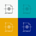 3d, document, file, object, processing Icon Over Various Background. Line style design, designed for web and app. Eps 10 vector Royalty Free Stock Photo