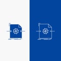 3d, document, file, object, processing Line and Glyph web Button in Blue color Vertical Banner for UI and UX, website or mobile Royalty Free Stock Photo
