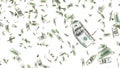 3d dollar bills falling transparent background Royalty Free Stock Photo