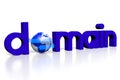 3D domain / Internet concept, white background Royalty Free Stock Photo