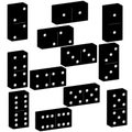 3D domino black set vector illustration on white background Royalty Free Stock Photo