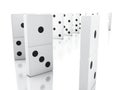 3d Domino tiles falling in a row