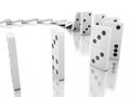 3d Domino tiles falling in a row Royalty Free Stock Photo