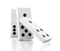 3d Domino tiles falling in a row Royalty Free Stock Photo