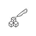 3d doodler pen and cubes hand drawn outline doodle icon.