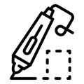 3d doodler pen icon, outline style