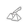 3d doodler pen and pyramids hand drawn outline doodle icon.